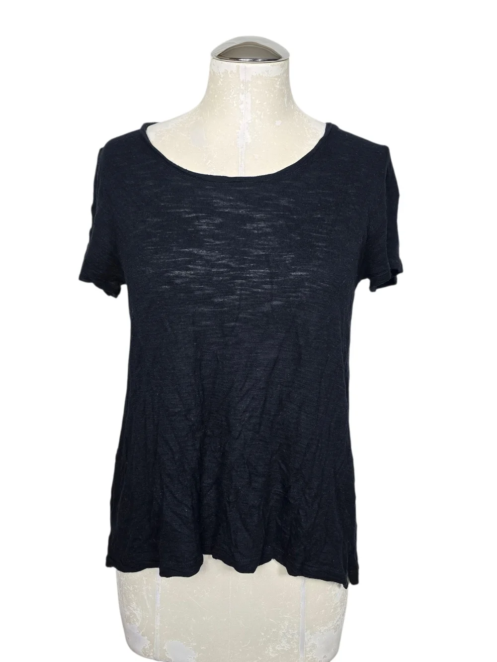 Madewell Black T Shirt Short Sleeves Viscose Lightweight M - Picture 1 of 9
